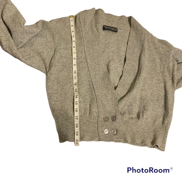 Vintage Gleneagles Of Scotland Women’s Wool Sweater Cardigan Gray Medium No Tag - Picture 3 of 8